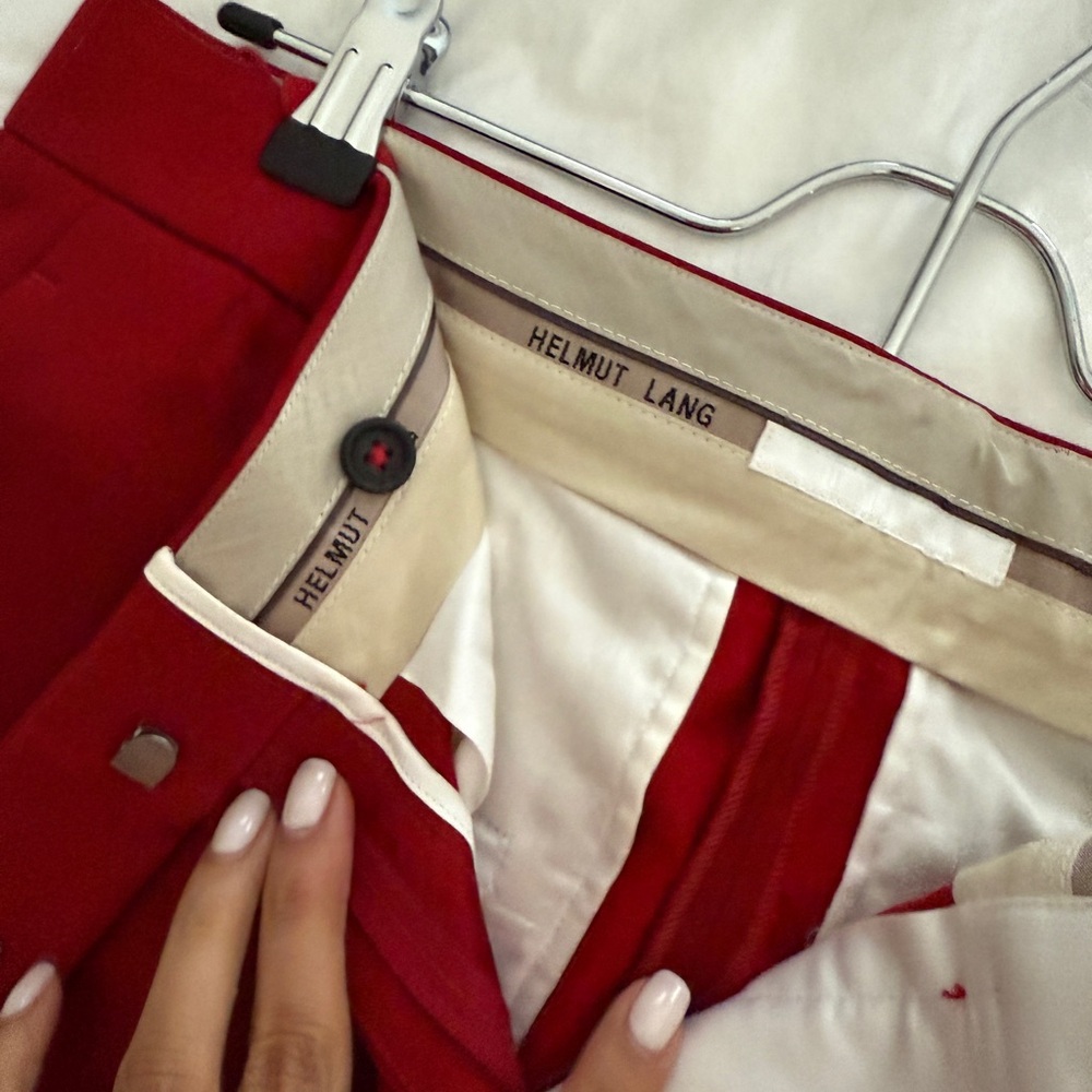 Helmut Lang Red Tailored Pants – Made in Italy – Size 6